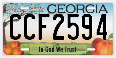 GA license plate CCF2594
