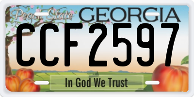 GA license plate CCF2597