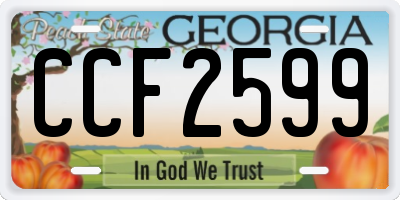 GA license plate CCF2599