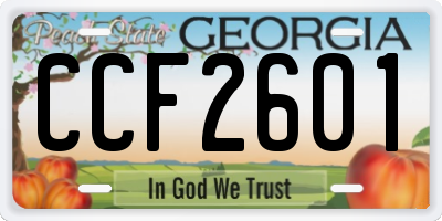 GA license plate CCF2601
