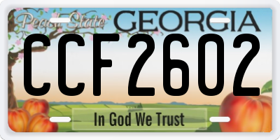 GA license plate CCF2602