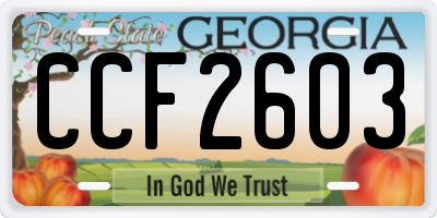 GA license plate CCF2603