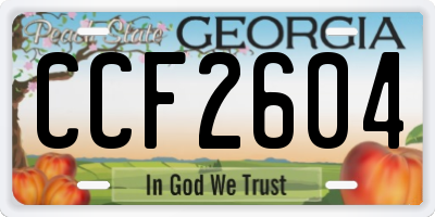 GA license plate CCF2604