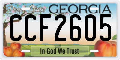GA license plate CCF2605