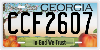 GA license plate CCF2607