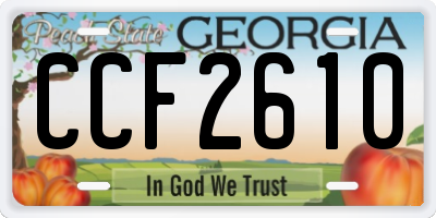 GA license plate CCF2610