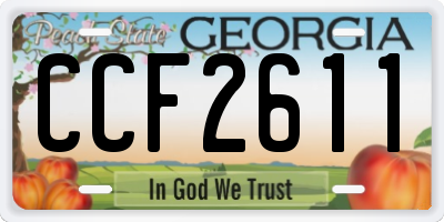 GA license plate CCF2611