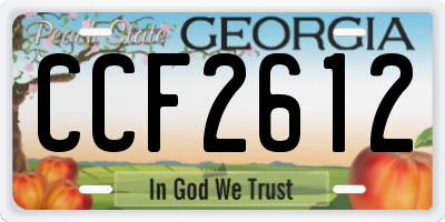 GA license plate CCF2612