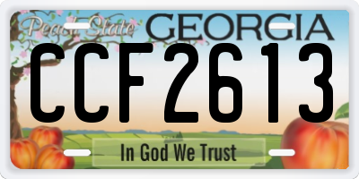 GA license plate CCF2613