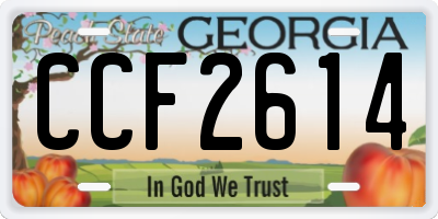 GA license plate CCF2614