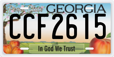 GA license plate CCF2615