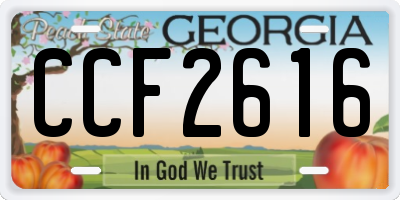 GA license plate CCF2616