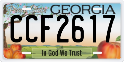 GA license plate CCF2617