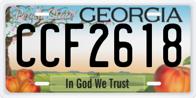GA license plate CCF2618
