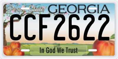 GA license plate CCF2622