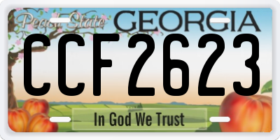 GA license plate CCF2623