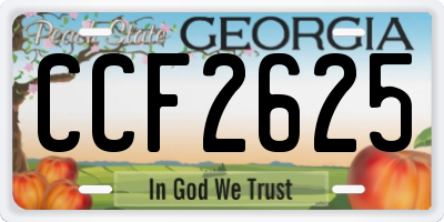GA license plate CCF2625
