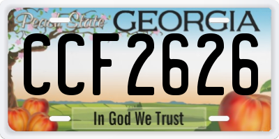 GA license plate CCF2626