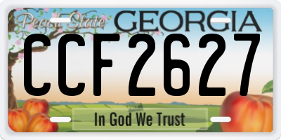 GA license plate CCF2627