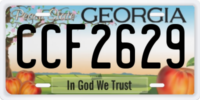 GA license plate CCF2629