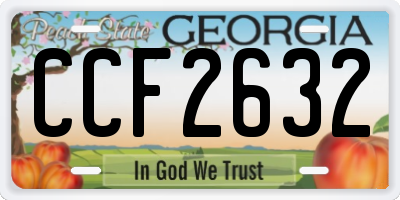 GA license plate CCF2632