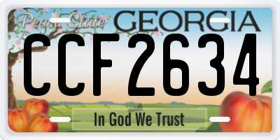 GA license plate CCF2634