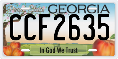 GA license plate CCF2635