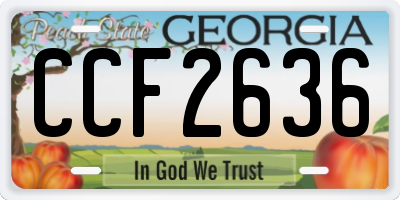 GA license plate CCF2636