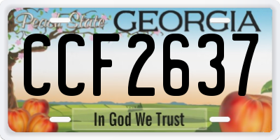 GA license plate CCF2637