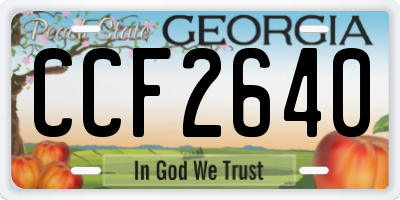 GA license plate CCF2640