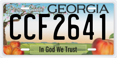 GA license plate CCF2641