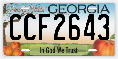 GA license plate CCF2643