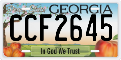GA license plate CCF2645
