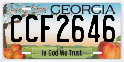 GA license plate CCF2646