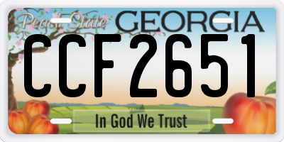 GA license plate CCF2651