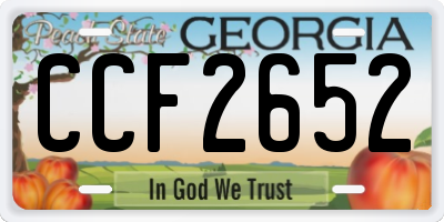 GA license plate CCF2652