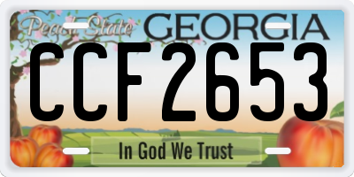 GA license plate CCF2653