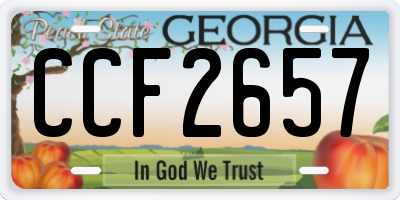 GA license plate CCF2657