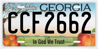 GA license plate CCF2662