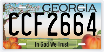 GA license plate CCF2664