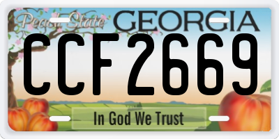 GA license plate CCF2669