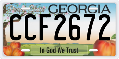 GA license plate CCF2672