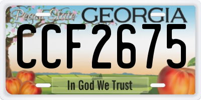 GA license plate CCF2675