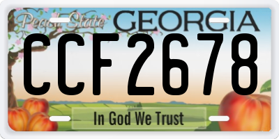 GA license plate CCF2678