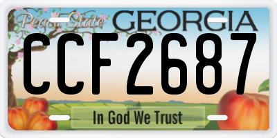 GA license plate CCF2687