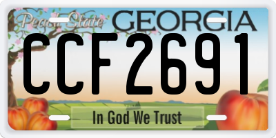 GA license plate CCF2691