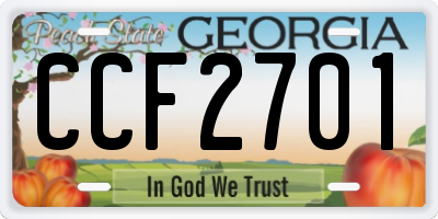 GA license plate CCF2701