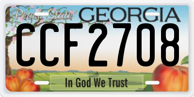 GA license plate CCF2708