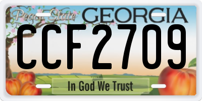 GA license plate CCF2709