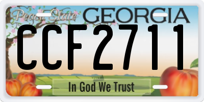 GA license plate CCF2711